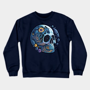 Skull Moon - night sky Horror Crewneck Sweatshirt